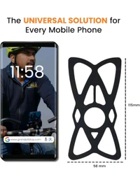 Grand Pitstop Spiderweb Silicone Grip Band for Mobile Holder for Bikes, Motorcycle, Scooter, Extra Protection for Mobile Phone, Stretchable, Shock Proof, Waterproof (Pack of 3)