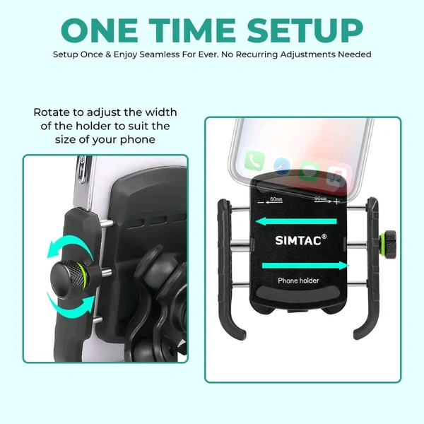 Simtac Super Grip Mobile Holder with Vibration Damper For Bikes, Scooters, Bicycle | MH01-PRO