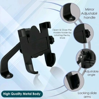 Generic Full Metal Body Bike & Scooty 360 Degree Rotating Mobile Holder Stand for Bicycle, Motorcycle, Scooty for Maps and GPS Navigation Fits All Smartphones (1 Pc)