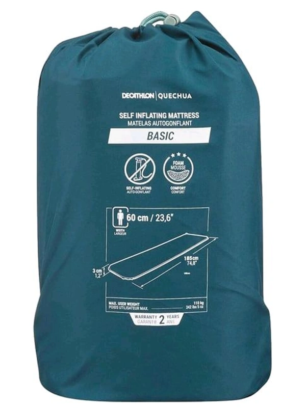 Quechua by Decathlon Self- Inflating Camping Mattress - Basic 60 Cm - 1 Person