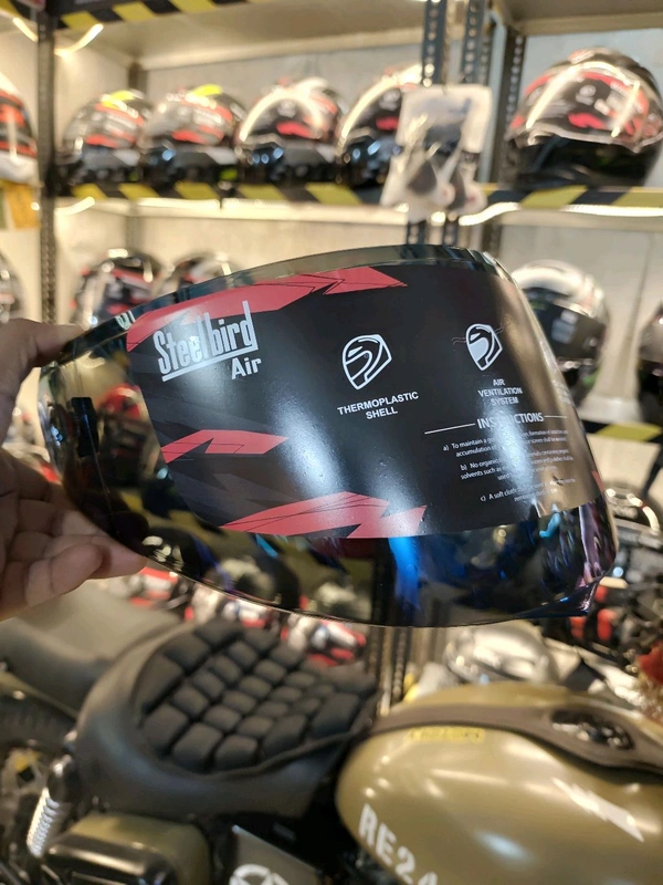 Steelbird SBA-20/ SBA-19 Chrome Blue Visor (Helmet Not Included) 