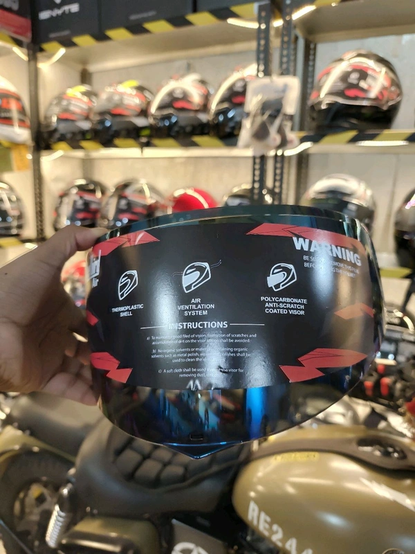 Steelbird SBA-20/ SBA-19 Chrome Blue Visor (Helmet Not Included) 