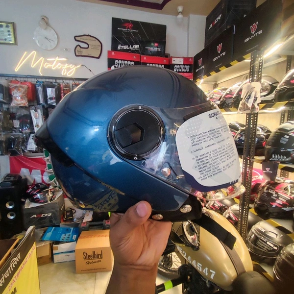 Steelbird Zip SBH-64 R Glossy Indigo Blue  - M