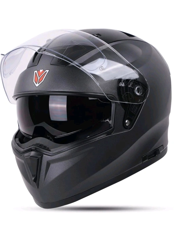 Ignyte IGN-7 ECE 22.06/ISI/DOT Certified Full Face Helmet with Inner Smoke Sun Shield Motorbike Helmet  (Matt Axis Grey with Anti Fog Clear Visor) - L