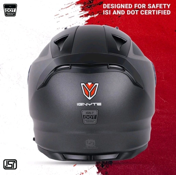 Ignyte IGN-7 ECE 22.06/ISI/DOT Certified Full Face Helmet with Inner Smoke Sun Shield Motorbike Helmet  (Matt Axis Grey with Anti Fog Clear Visor) - L