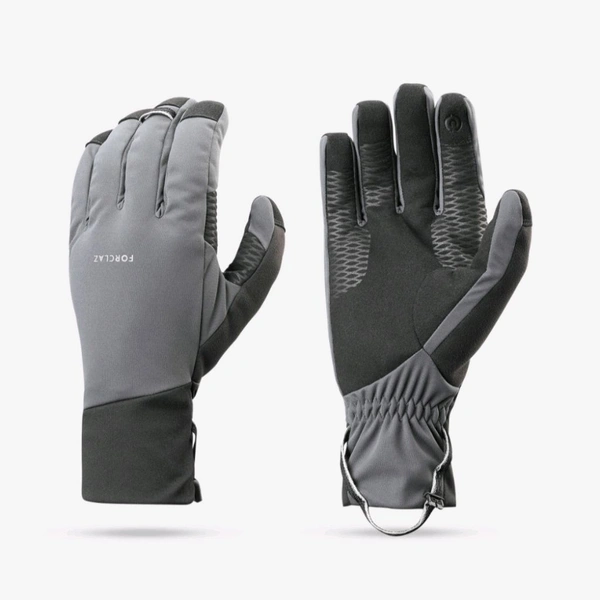 Decathlon SIMOND Adults Windproof Tactile Trekking Gloves, MT900 - GREY 