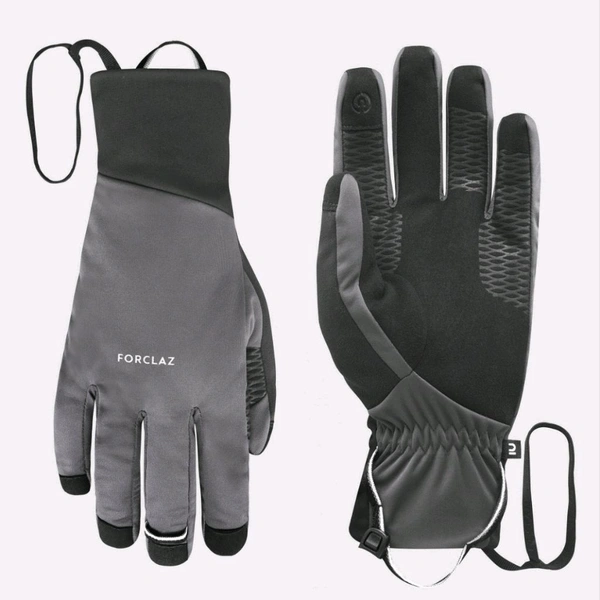 Decathlon SIMOND Adults Windproof Tactile Trekking Gloves, MT900 - GREY 