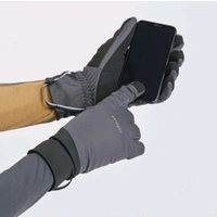 Decathlon SIMOND Adults Windproof Tactile Trekking Gloves, MT900 - GREY 