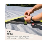 Coleman Polyester Darwin 3+ Camping Tent with Spacious Porch for Extra Storage, 5-10 Minutes Easy Setup | Full Waterproof Fly Sheet, 3 Person, Grey