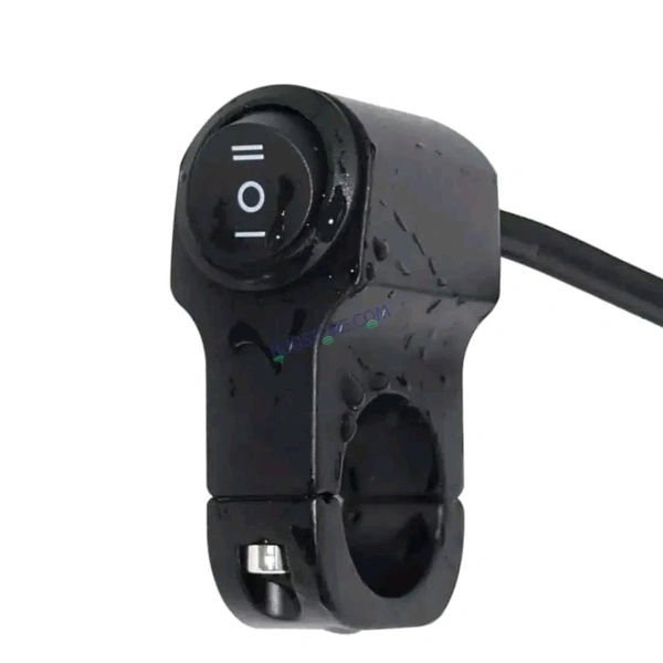 HJG Handlebar Switch 3 Way Universal 12V Handlebar CNC Metal Switch (3-Way) for All Bikes and Motorcycles HJG On-Off-On Headlight Fog Brake Light Switch Fit For All Motorcycles (Black)