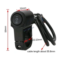 HJG Handlebar Switch 3 Way Universal 12V Handlebar CNC Metal Switch (3-Way) for All Bikes and Motorcycles HJG On-Off-On Headlight Fog Brake Light Switch Fit For All Motorcycles (Black)