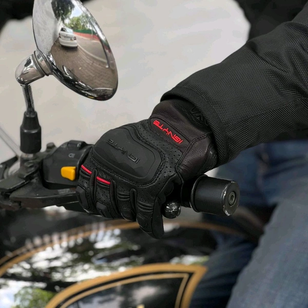 Ignyte Gloves-103-JS Gauntlet Full Leather (Black)  - M