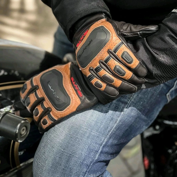 Ignyte Gloves-103-JS Gauntlet Full Leather (Tan)  - M