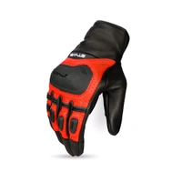 Ignyte Gloves-103-JS Gauntlet Full Leather (Black Red)  - L
