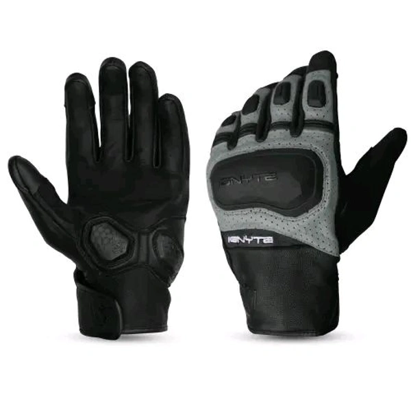 Ignyte Gloves-103-JS Gauntlet Full Leather (Grey)  - M