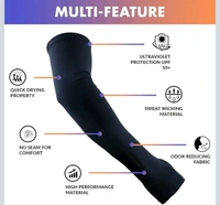 Steelbird Lycra Soft Universal & Unisex Arm Sleeves for Sports, Running, Cricket, Bike Riding, Cycling, Basketball & Breathable (Black) 
