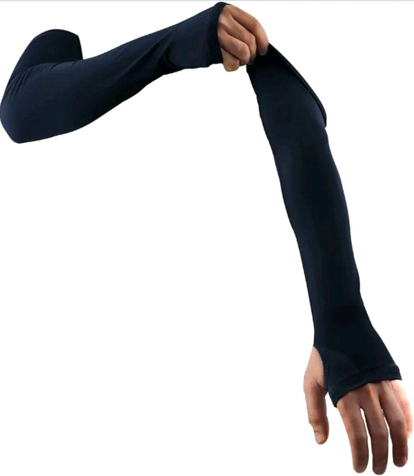 Steelbird Lycra Soft Universal & Unisex Arm Sleeves for Sports, Running, Cricket, Bike Riding, Cycling, Basketball & Breathable (Black) 