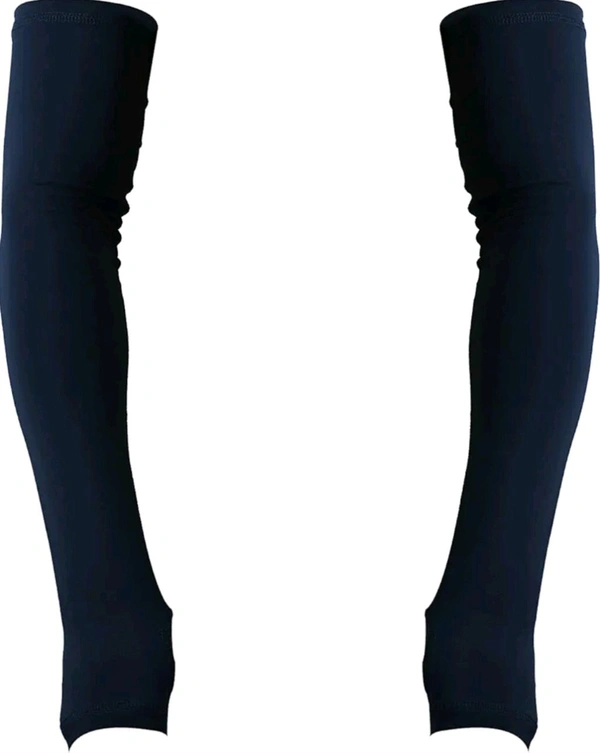 Steelbird Lycra Soft Universal & Unisex Arm Sleeves for Sports, Running, Cricket, Bike Riding, Cycling, Basketball & Breathable (Black) 
