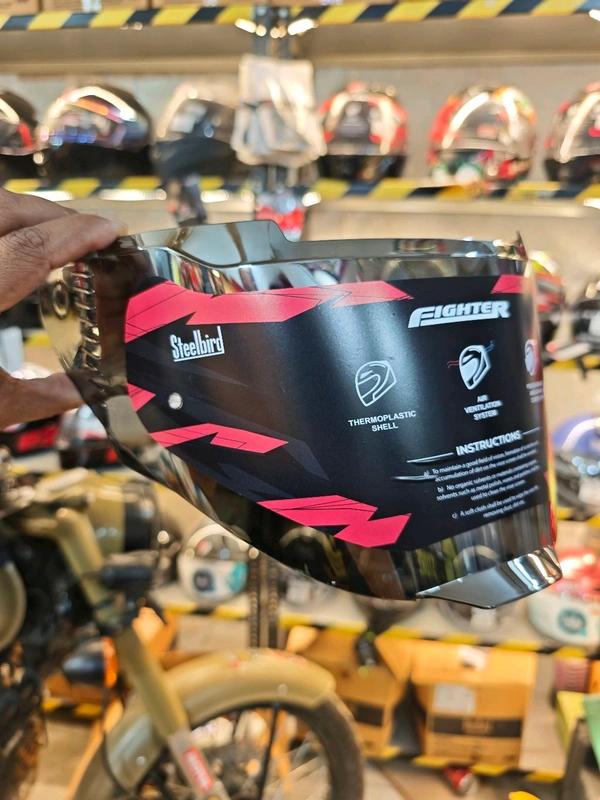 Steelbird SBH-57 Chrome Silver Visor (PINLOCK Ready) 