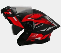 Steelbird Sba-20 ISS Shield X Glossy Black With Red - L