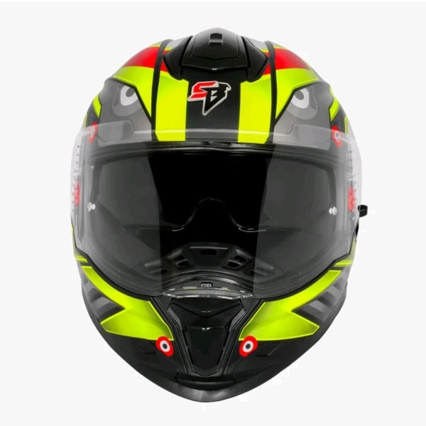 Steelbird SBH-57 ISS Fighter F8 ISI/DOT Glossy BLACK Neon - L