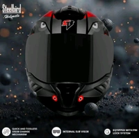 Steelbird SBH-57 ISS Fighter F8 ISI/DOT Matt BLACK White - M