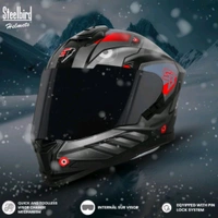 Steelbird SBH-57 ISS Fighter F8 ISI/DOT Matt BLACK White - M