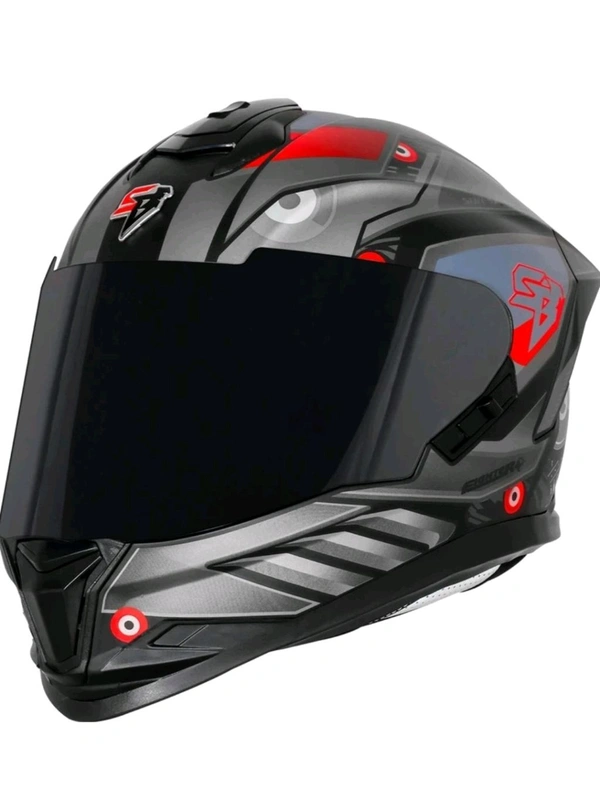 Steelbird SBH-57 ISS Fighter F8 ISI/DOT Glossy BLACK White - L