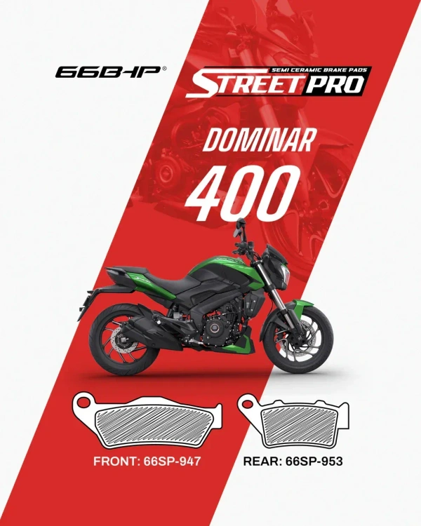 66Bhp Bajaj Dominar 400 (FRONT) Street Pro Semi Ceramic Brake Pads (66SP-947)