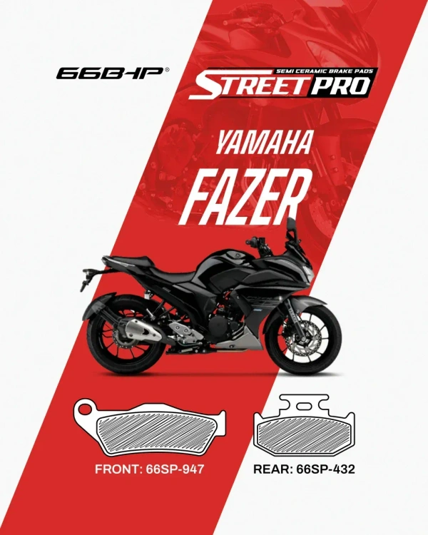 66Bhp Yamaha Fazer (FRONT) Street Pro Semi Ceramic Brake Pads (66SP-947)