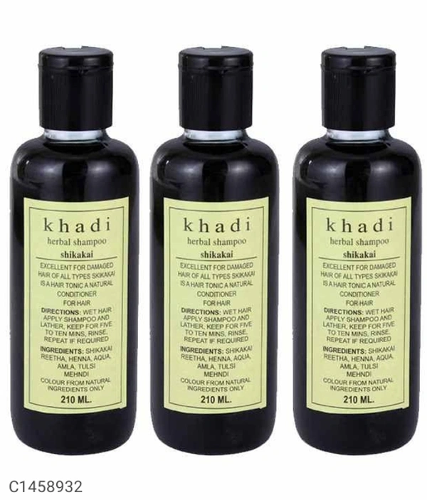 Khadi Shampoo Shikakai Shampoo- Tripack 210Ml Pack Of 3