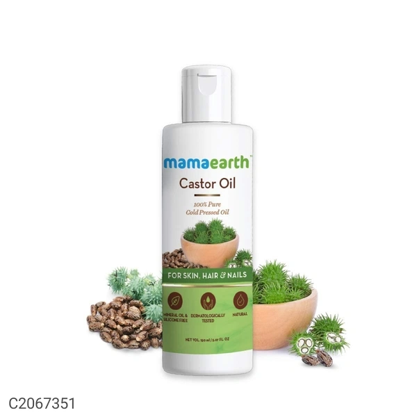 Mamaearth Pure Castor Oil, Cold Pressed, To Support Hair Growth, Good Skin and Strong Nails, 150 ml
