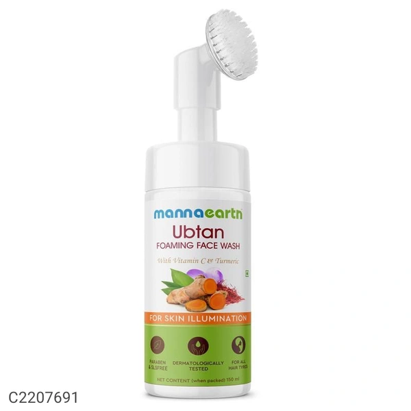 Mamaearth Ubtan Foaming Face Wash with Turmeric and Saffron for Tan Removal - 150ml - 150ml