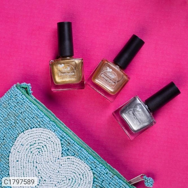 IBA Iba Metalic Nail Color Combo (B22 Sparkling Silver | B23 Gold Sparkle | B24 Rose Gold)