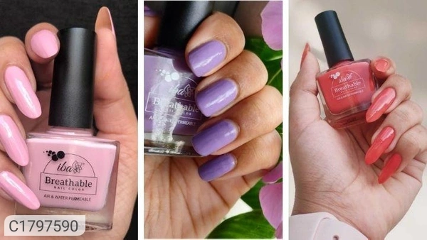 IBA Iba Pastel Nail Color Combo (B03 Rose Quartz | B04 French Lavender | B14 Peach Echo)
