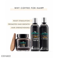 mCaffeine Coffee Hair Fall Control Kit - Set of Shampoo, Hair Oil & Scalp Scrub