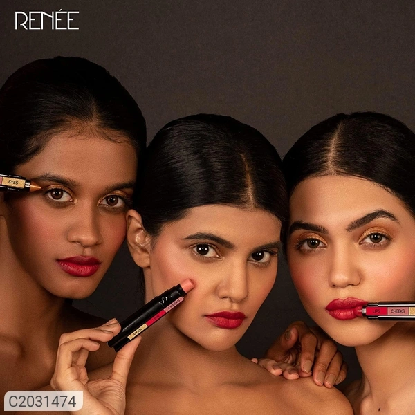 Renee RENEE Fab Face Diva - 3 in 1 Makeup Stick With Eye Shadow, Blush & Lipstick, Enriched With Vitamin E 4.5g