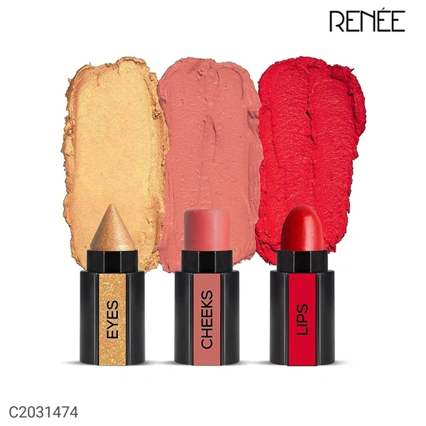 Renee RENEE Fab Face Diva - 3 in 1 Makeup Stick With Eye Shadow, Blush & Lipstick, Enriched With Vitamin E 4.5g