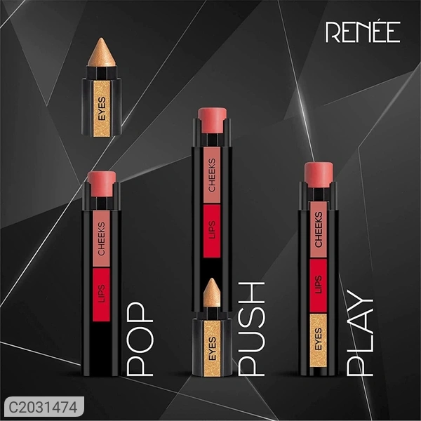 Renee RENEE Fab Face Diva - 3 in 1 Makeup Stick With Eye Shadow, Blush & Lipstick, Enriched With Vitamin E 4.5g