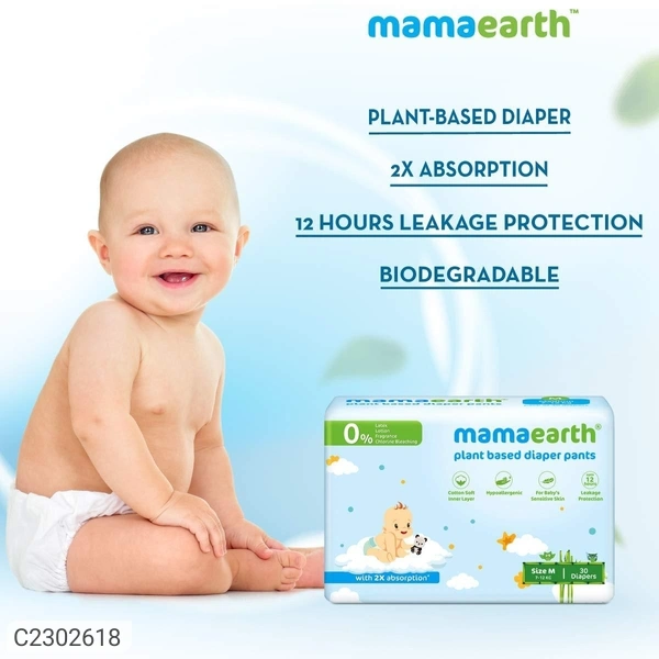 Mamaearth Plant-Based Diaper Pants for Babies – 7-12 kg (Size M - 30 Diapers)