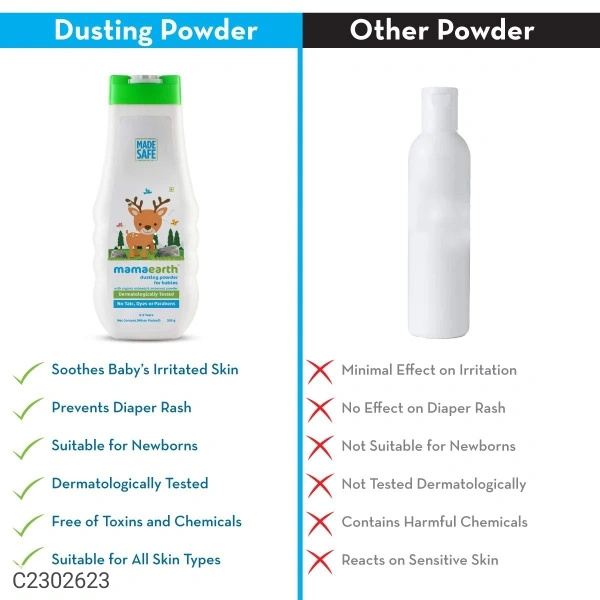 Mamaearth Dusting Powder with Organic Oatmeal & Arrowroot Powder for Babies - 300g