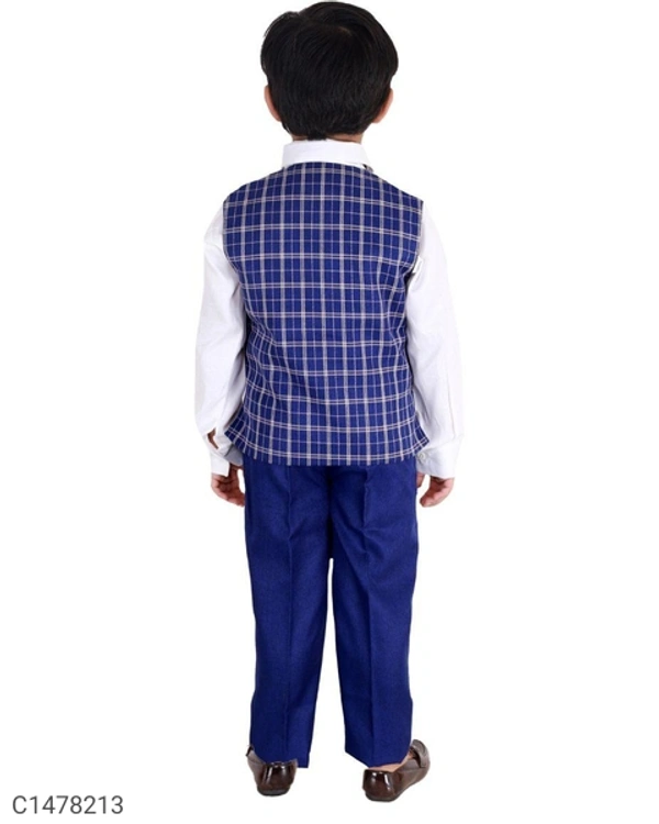 Kids Checks Shirt Waistcoat Pant Set - 2-3 Years