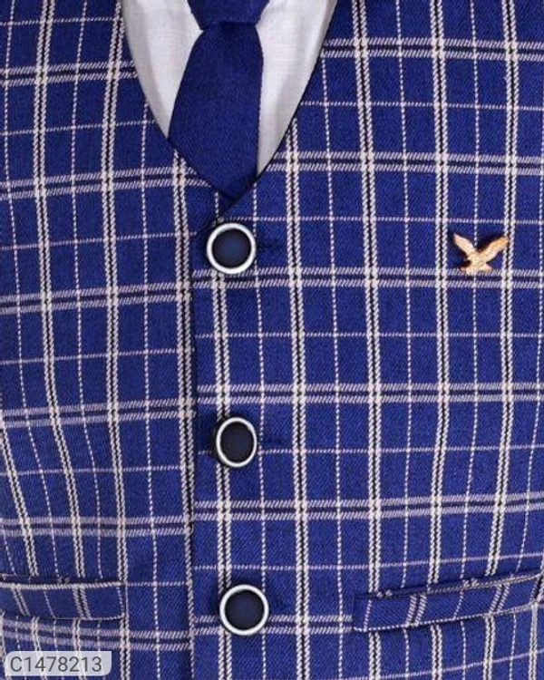Kids Checks Shirt Waistcoat Pant Set - 5-6 Years