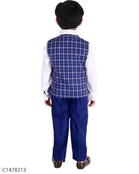 Kids Checks Shirt Waistcoat Pant Set - 6-7 Years
