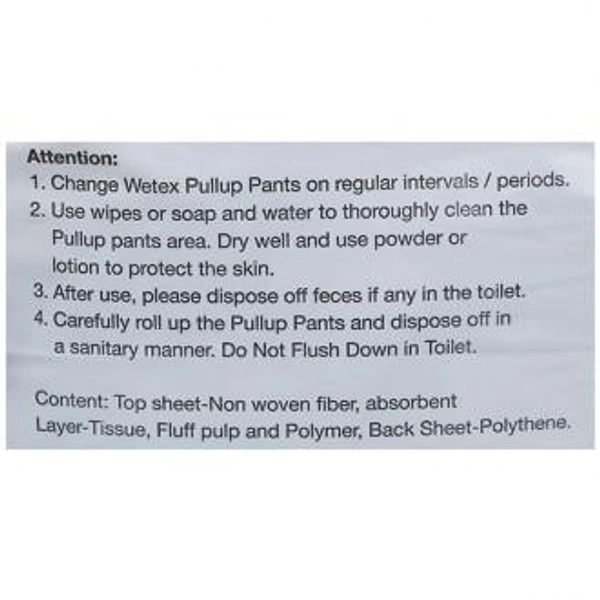 Wetex Premium Adult Pullup Pants L-XL Pack Of 10