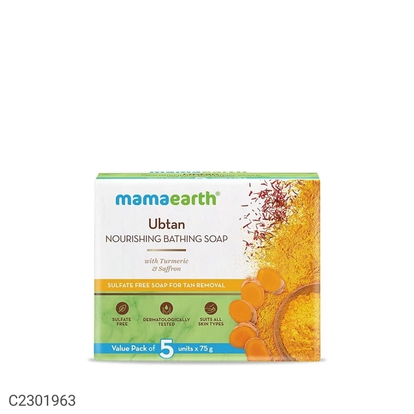 Mamaearth Ubtan Nourishing Bathing Soap With Turmeric & Saffron (375gm)