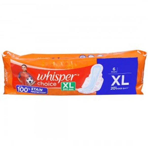 Whisper Choice Extra Long XL With Wings Sanitary Pads Pack Of 6