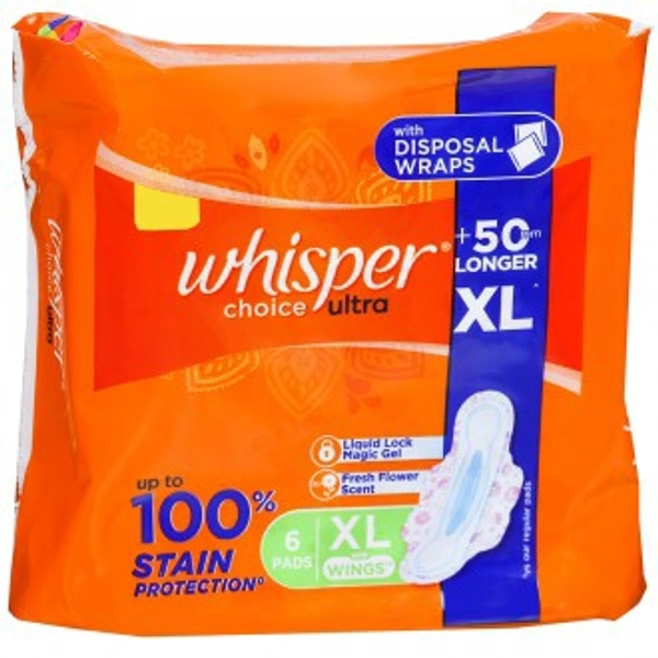 Whisper Choice Ultra XL Wings Sanitary Pads Pack Of 6