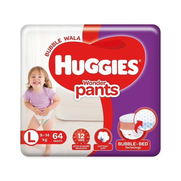Huggies Wonder Pants L (9 - 14 kg) Pack Of 64
