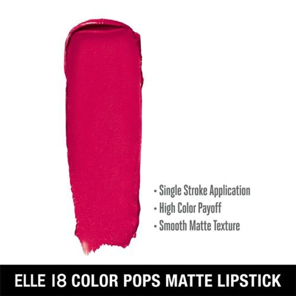 Elle 18 Color Pops Matte Lipstick P23 Deep Pink 4.3 g